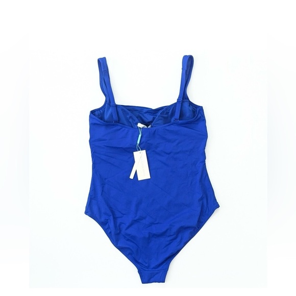 Sea Level Eco Essentials Swimsuit US 10 Cobalt Blue Square Neck One Piece NWT - Picture 7 of 10